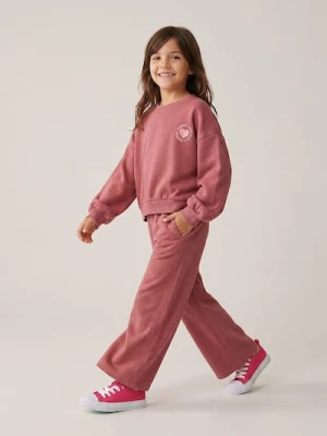 Sinsay - Komplet: bluza i spodnie z dzianiny fleece - wielobarwny