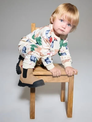 Sinsay - Komplet: bluza i spodnie z motywem świątecznym - kremowy