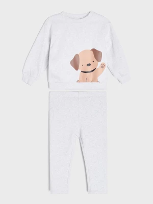 Sinsay - Komplet: bluza z motywem psa i legginsy - szary