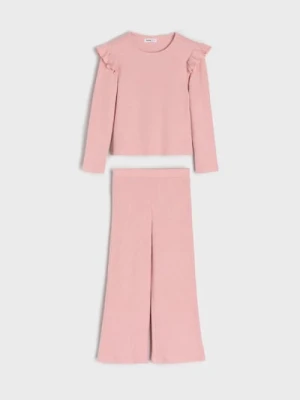 Sinsay - Komplet: bluzka i spodnie - różowy