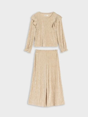 Sinsay - Komplet: bluzka i spodnie - złoty