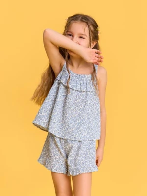 Sinsay - Komplet: bluzka i szorty - kremowy