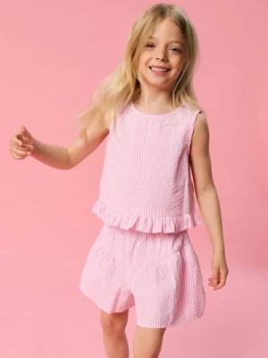 Sinsay - Komplet: bluzka i szorty - różowy