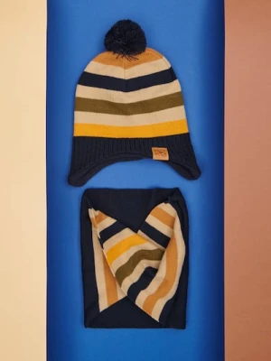 Sinsay - Komplet: czapka i komin - granatowy