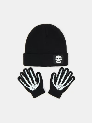 Sinsay - Komplet: czapka i rękawiczki - czarny