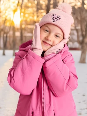 Sinsay - Komplet: czapka i rękawiczki - różowy