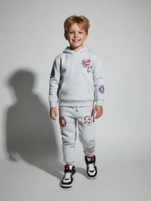 Sinsay - Komplet dresowy: bluza i spodnie z naszywkami - szary