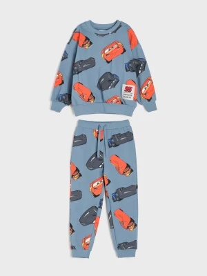 Sinsay - Komplet dresowy loose fit: bluza crewneck i spodnie jogger Cars - szary