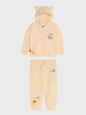 Sinsay - Komplet dresowy Winnie the Pooh: rozpinana bluza z uszkami 3D i spodnie jogger - beżowy