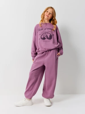 Sinsay - Komplet dresowy z dzianiny fleece - różowy