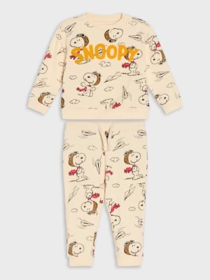 Sinsay - Komplet dresowy ze wzorem Peanuts - kremowy