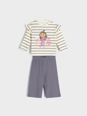 Sinsay - Komplet dzianinowy Gabby's Dollhouse - kremowy