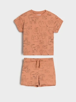 Sinsay - Komplet dzianinowy we wzór zwierzęcy - pomarańczowy