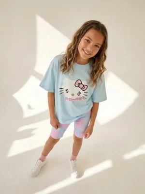 Sinsay - Komplet Hello Kitty: koszulka z nadrukiem i kolarki tie-dye - wielobarwny