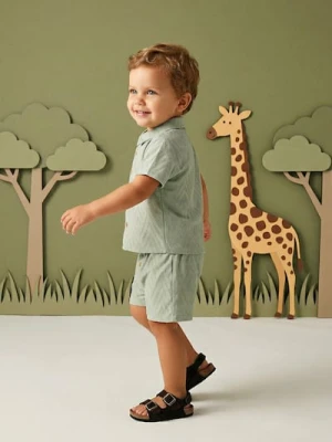 Sinsay - Komplet: koszula i szorty z domieszką lyocellu - zielony