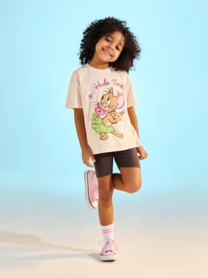 Sinsay - Komplet: koszulka i kolarki Tom and Jerry - pomarańczowy