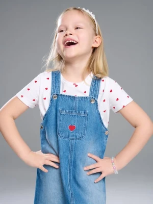 Sinsay - Komplet: koszulka i ogrodniczki - wielobarwny