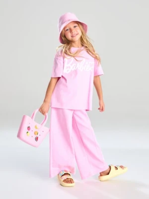 Sinsay - Komplet: koszulka i spodnie Barbie - różowy