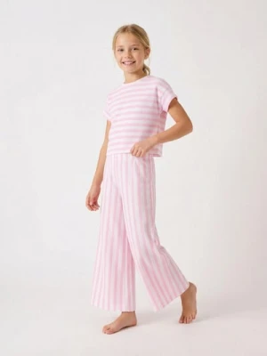 Sinsay - Komplet: koszulka i spodnie w paski - wielobarwny