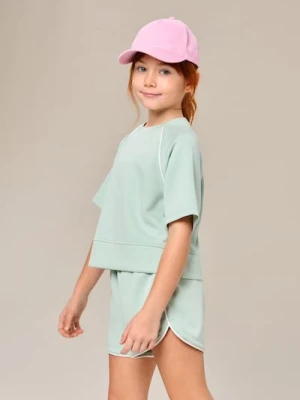 Sinsay - Komplet: koszulka i szorty Active - zielony