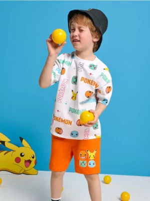 Sinsay - Komplet: koszulka i szorty Pokémon - pomarańczowy