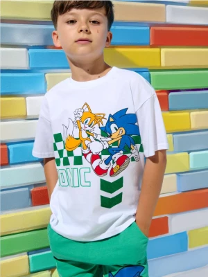 Sinsay - Komplet: koszulka i szorty Sonic - zielony