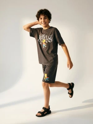 Sinsay - Komplet: koszulka i szorty The Simpsons - szary