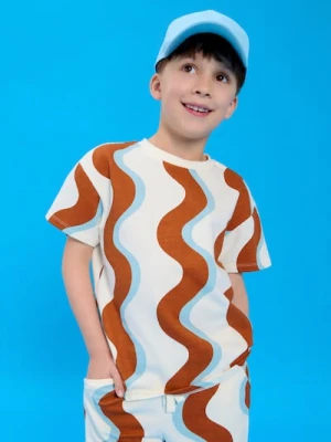 Sinsay - Komplet: koszulka i szorty - wielobarwny