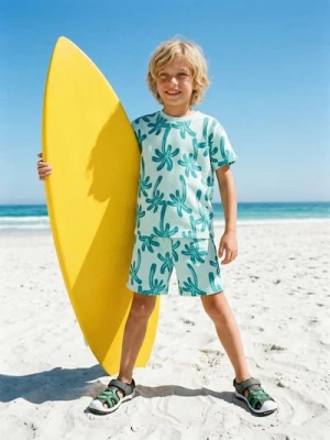 Sinsay - Komplet: koszulka i szorty - wielobarwny