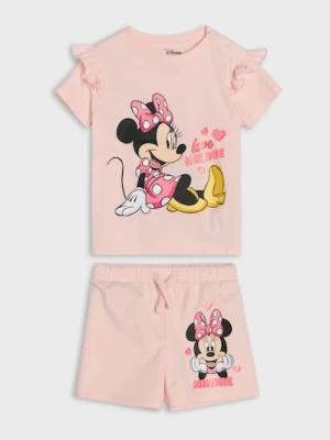 Sinsay - Komplet: koszulka i szorty z nadrukiem Minnie Mouse - pomarańczowy