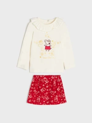 Sinsay - Komplet niemowlęcy Świnka Peppa - kremowy