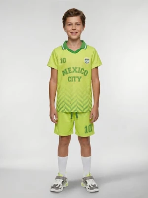 Sinsay - Komplet sportowy Active szybkoschnący z nadrukiem Mexico City - zielony
