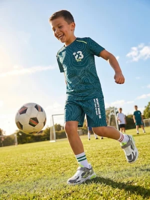 Sinsay - Komplet sportowy: koszulka i szorty Active - turkusowy