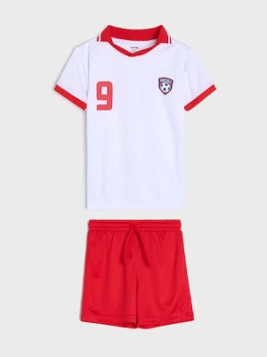 Sinsay - Komplet sportowy Active inspirowany reprezentacją Polski: koszulka i spodenki - wielobarwny