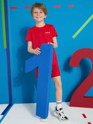 Sinsay - Komplet sportowy z odblaskowym nadrukiem Active - czerwony
