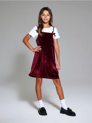 Sinsay - Komplet: sukienka i koszulka - bordowy