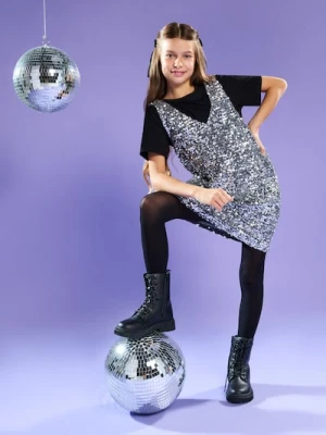 Sinsay - Komplet: sukienka i koszulka - wielobarwny