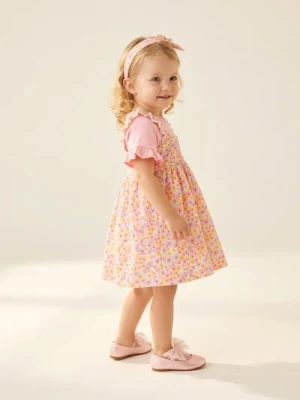 Sinsay - Komplet: sukienka, koszulka i opaska - kremowy