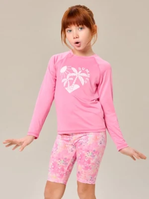 Sinsay - Komplet z ochroną przeciwsłoneczną UPF50+: koszulka z krótkim rękawkiem i kolarki - różowy