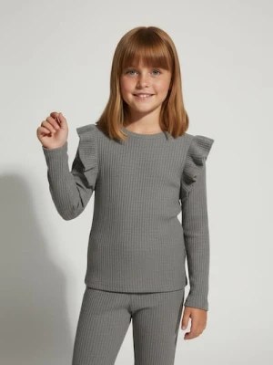 Sinsay - Komplet z wiskozy z ozdobnymi falbanami - szary