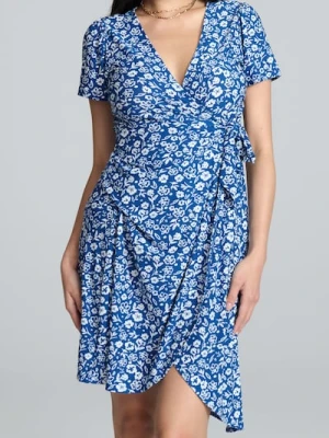 Sinsay - Kopertowa sukienka mini z wiązaniem - wielobarwny