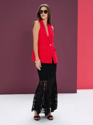 Sinsay - Koronkowa spódnica maxi - czarny