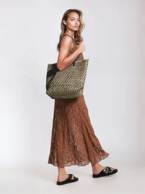 Sinsay - Koronkowa spódnica midi - beżowy