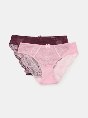 Sinsay - Koronkowe figi 2 pack - wielobarwny