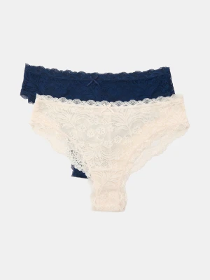 Sinsay - Koronkowe majtki brazyliany 2 pack - wielobarwny