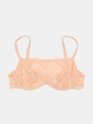 Sinsay - Koronkowy biustonosz bardotka - różowy