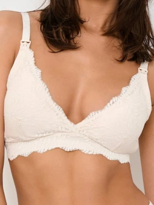 Sinsay - Koronkowy biustonosz do karmienia - kremowy