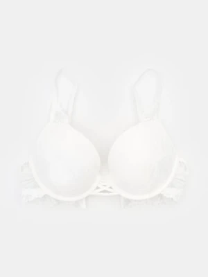 Sinsay - Koronkowy biustonosz push-up - biały