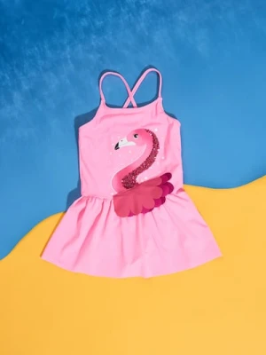 Sinsay - Kostium kąpielowy z aplikacją 3d - różowy