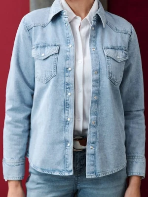 Sinsay - Koszula jeansowa - niebieski